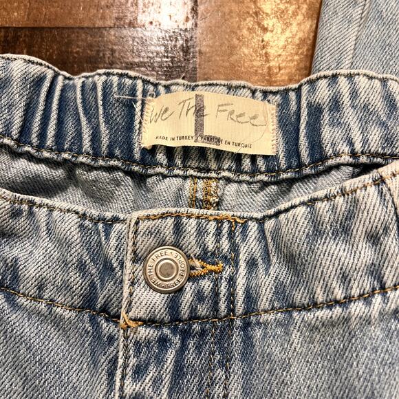 Free People All Star Pull On Jeans Utility Cargo Low Slung Wide Leg - Picture 7 of 8